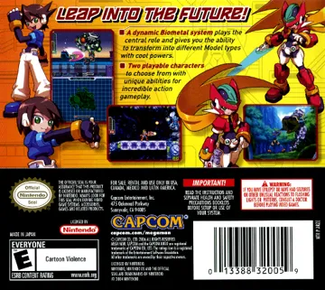 Mega Man ZX (USA) box cover back